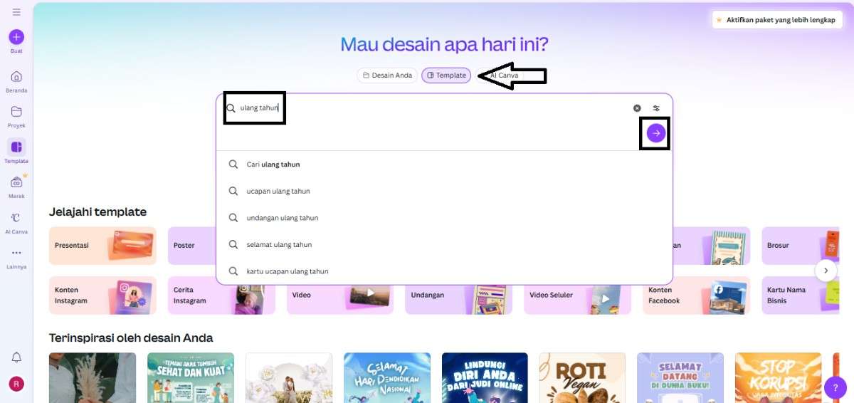 Pilih Template Ucapan
