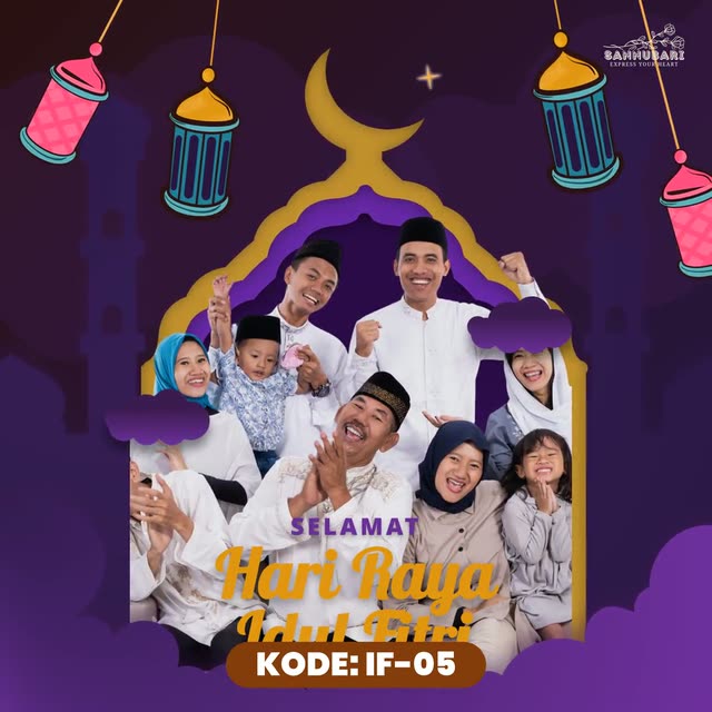 Cuplikan desain video ucapan Idul Fitri digital Sannubari, kode IF-05