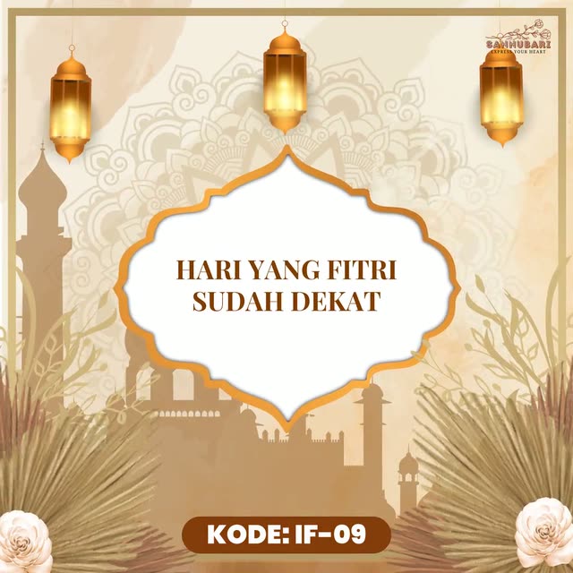 Cuplikan desain video ucapan Idul Fitri digital Sannubari, kode IF-09