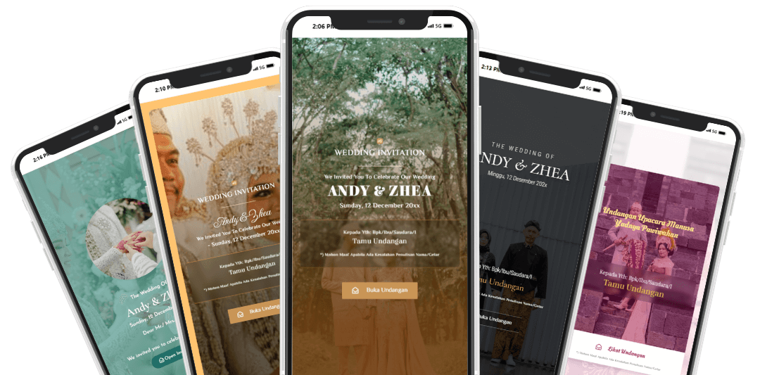 Mockup undangan digital pernikahan, desain modern dan responsif untuk acara Anda