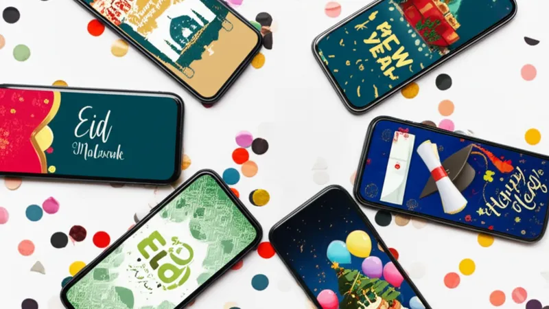 Berbagai jenis ucapan digital untuk Lebaran, Natal, Tahun Baru, dan ulang tahun