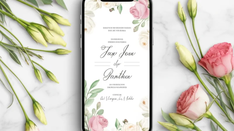 Background undangan digital kualitas terbaik dengan desain floral premium