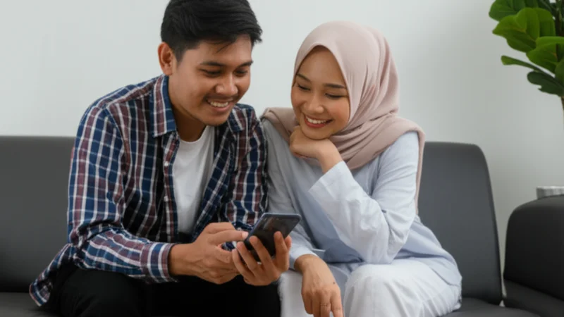 Harga bikin undangan digital - pasangan muda merencanakan budget pernikahan