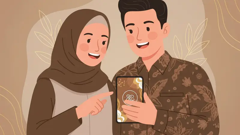 Seorang desainer grafis Sannubari sedang mengerjakan desain undangan digital di depan layar komputer, menunjukkan proses kustomisasi