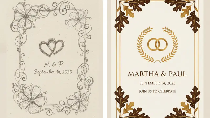 Ilustrasi pasangan sedang berdiskusi dengan wedding organizer tentang undangan digital