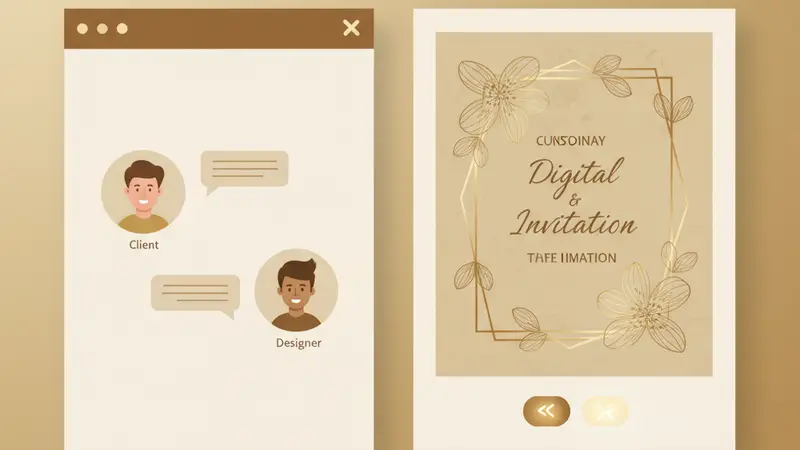 Pengantin sedang mengirim undangan digital melalui WhatsApp