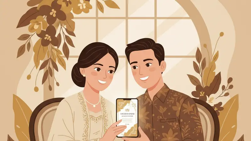 Undangan pernikahan digital yang dibuat di Canva