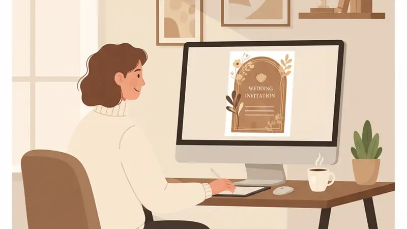Tampilan undangan web modern di layar laptop