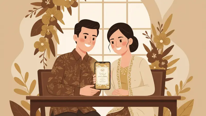 Contoh undangan digital website pernikahan dengan desain minimalis elegan dan fitur RSVP
