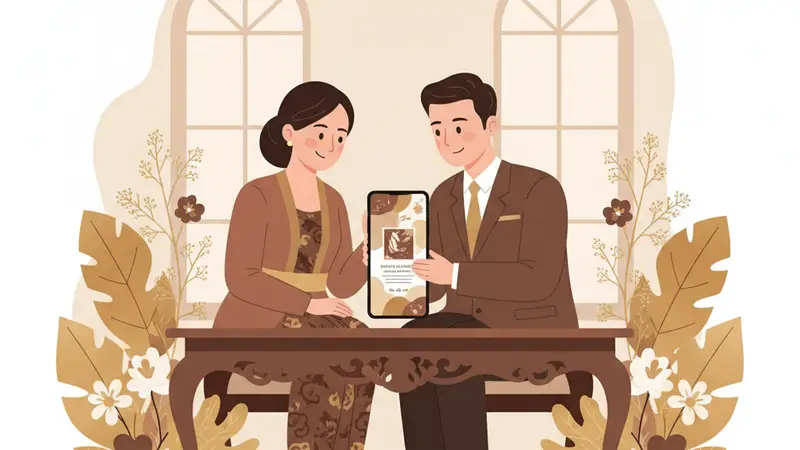 Desain Undangan Pernikahan Digital Elegan