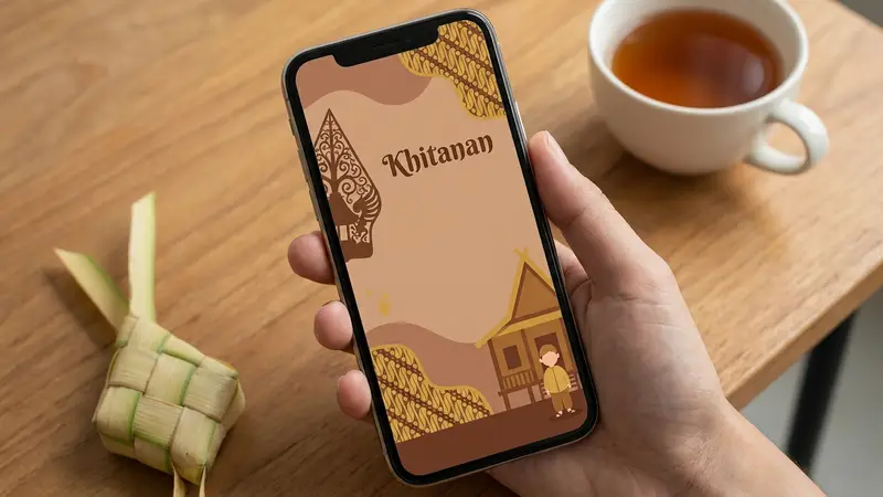Tampilan antarmuka undangan digital Sannubari di layar ponsel