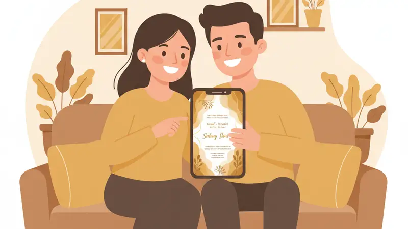 Fotografer profesional sedang mengarahkan pasangan untuk foto undangan nikah
