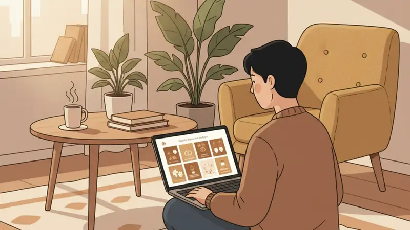 Pengantin melihat undangan digital