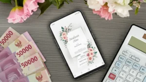Jasa pembuatan undangan digital profesional - designer Indonesia bekerja di laptop