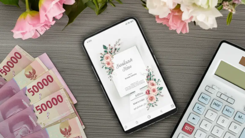 Jasa pembuatan undangan digital profesional - designer Indonesia bekerja di laptop