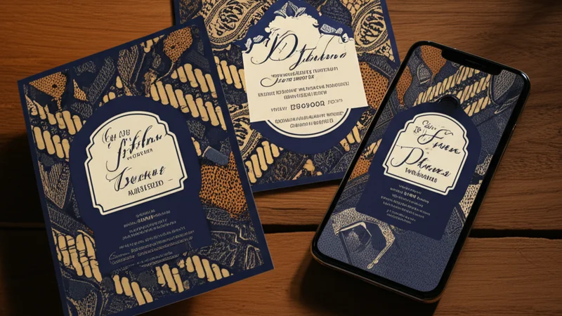 Contoh undangan khitanan cetak dan digital dengan desain batik tradisional