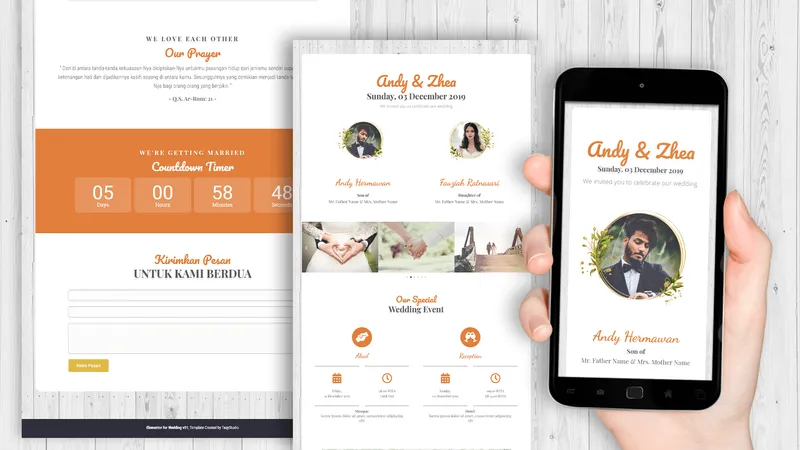 Tema Undangan Digital Sunset Orange - Sannubari