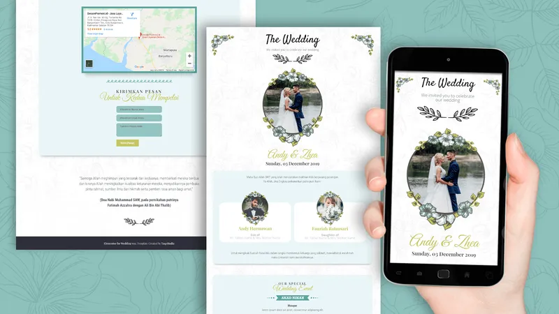 Tema Undangan Digital Garden Wreath - Sannubari