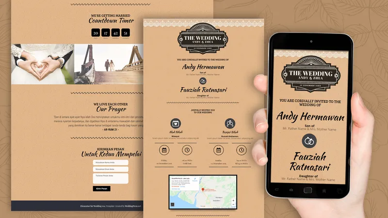 Tema Undangan Digital Kraft Vintage - Sannubari