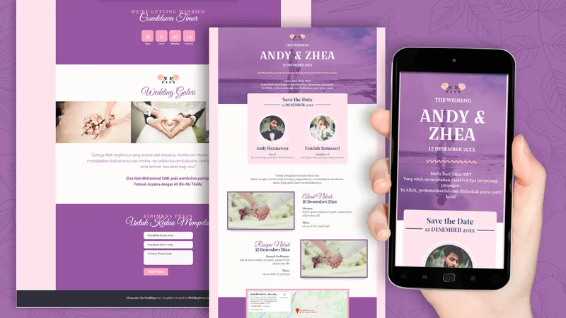 Tema Undangan Digital Royal Burgundy - Sannubari