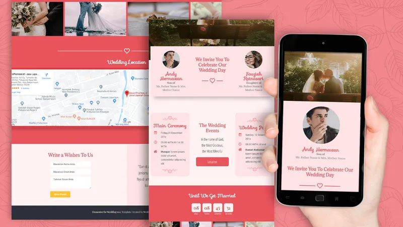 Tema Undangan Digital Sunset Blush - Sannubari