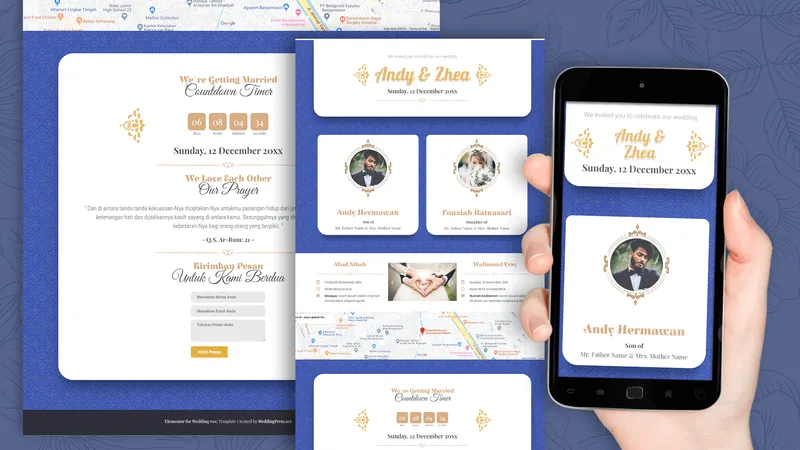 Tema Undangan Digital Velvet Maroon - Sannubari