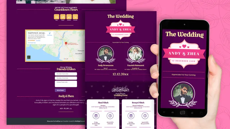 Tema Undangan Digital Golden Leaf - Sannubari