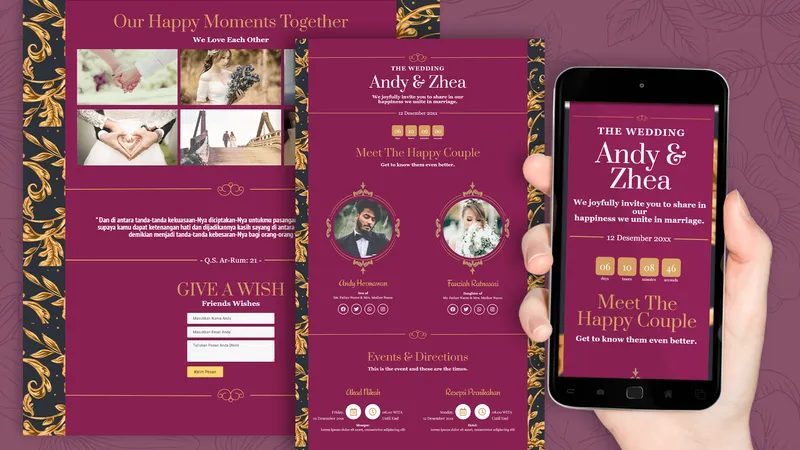 Tema Undangan Digital Watercolor Dream - Sannubari