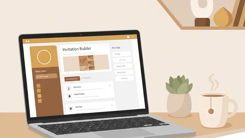 Pasangan pengantin sedang berdiskusi dengan desainer undangan digital