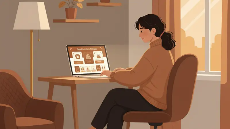 Pengantin memegang tablet menunjukkan undangan digital, menghemat biaya dan lebih ramah lingkungan