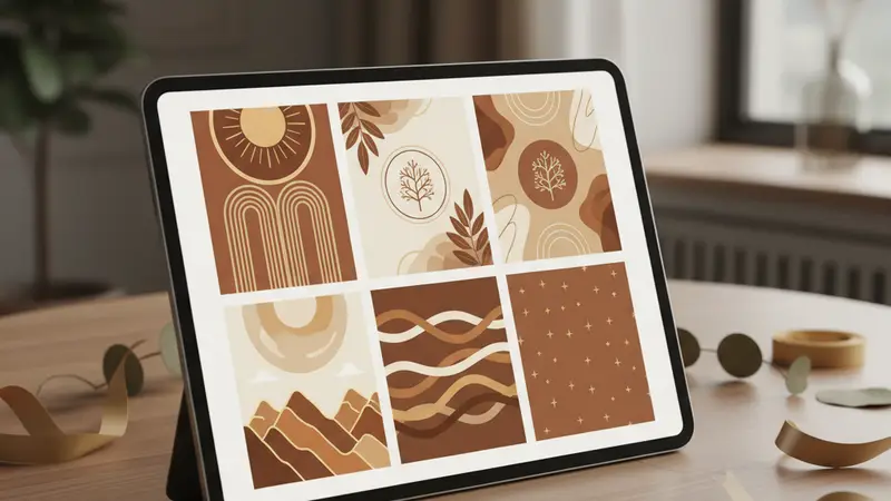 Wanita muda sedang memilih desain template undangan digital gratis di tablet