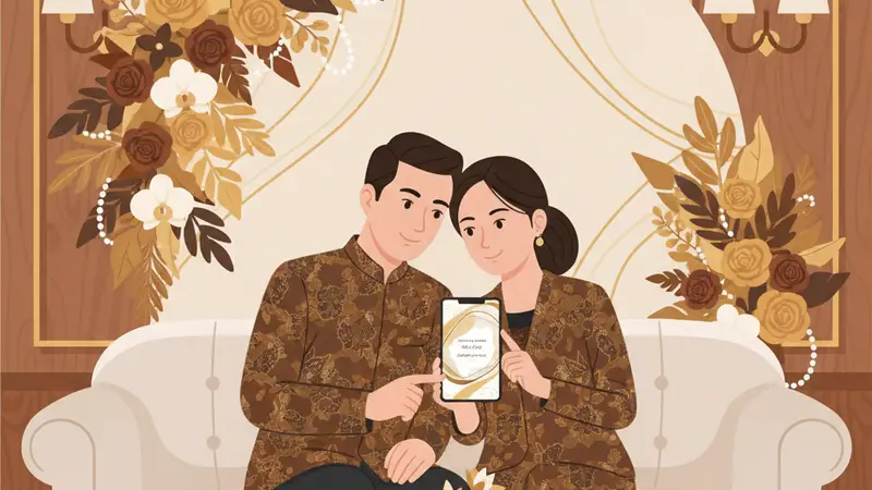 Template undangan digital pernikahan dengan desain elegan