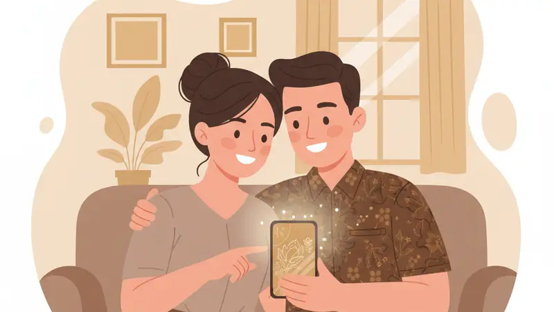 Pengantin berbahagia melihat undangan digital mereka