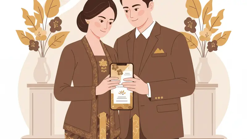 Ilustrasi template undangan online gratis yang beragam