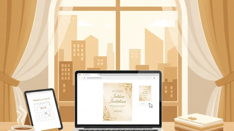 Pasangan tersenyum bahagia melihat undangan digital mereka dari Sannubari