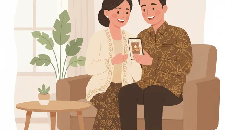 Pasangan sedang mengisi form data pernikahan untuk undangan digital