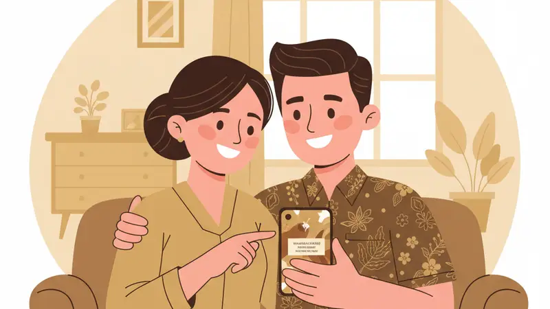 Desainer grafis sedang mengoptimalkan ukuran undangan digital di komputer