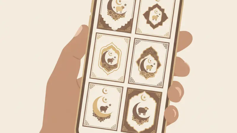 Keluarga bahagia dengan bayi dan undangan digital aqiqah