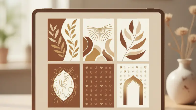 Desain undangan digital tema Jawa dengan ornamen wayang dan bunga melati