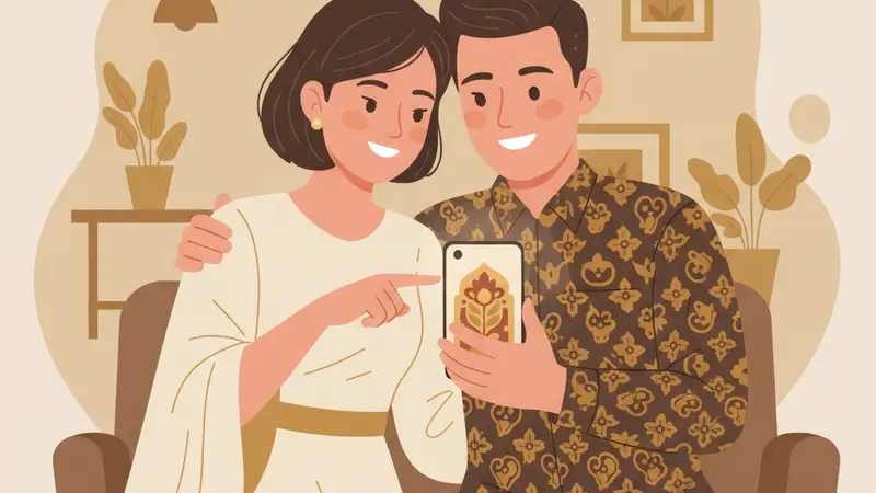 Seorang desainer sedang membuat undangan event digital di laptop