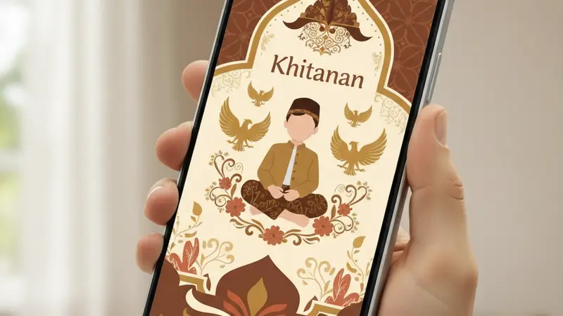 Tampilan undangan online khitanan dengan peta lokasi dan fitur RSVP