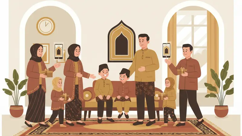 Keluarga Bahagia Menyebarkan Undangan Online Khitanan