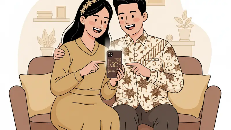 Desainer grafis sedang membuat undangan pernikahan digital website yang elegan
