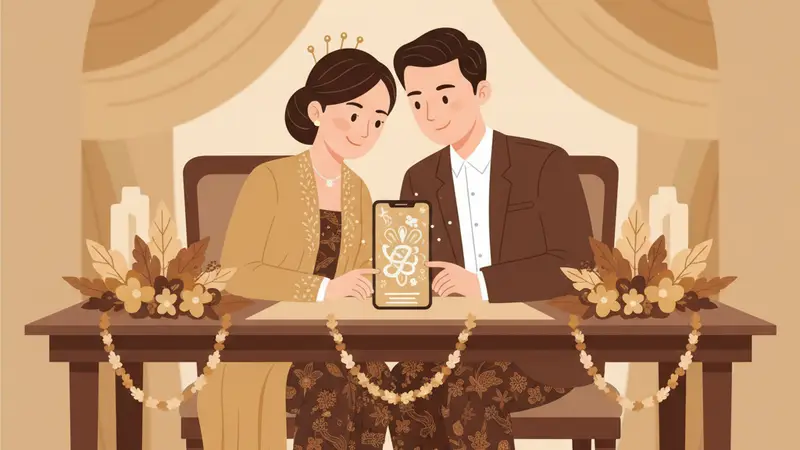 Undangan Pernikahan Lipat 3 dengan Desain Elegan