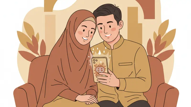 Desain undangan digital dengan nuansa adat Jawa untuk acara ngunduh mantu