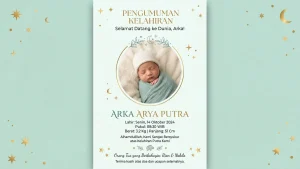 Kartu Pengumuman Kelahiran Digital Modern 1 - contoh visual undangan digital Sannubari