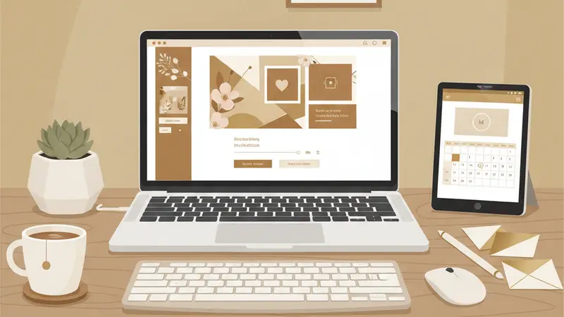 Pasangan calon pengantin berdiskusi dengan tim Sannubari tentang desain link bikin undangan online