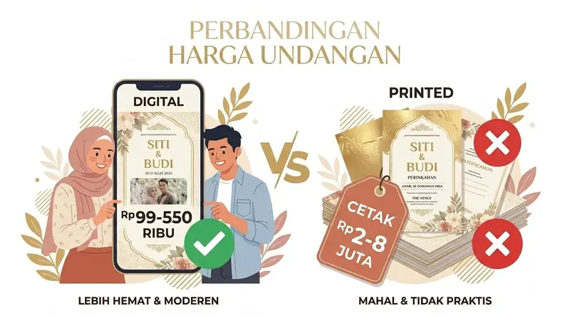 Perbandingan harga undangan digital vs cetak di Indonesia 2026