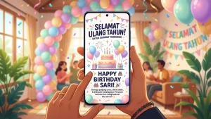 Ucapan Ulang Tahun Digital Terbaik - contoh visual undangan digital Sannubari