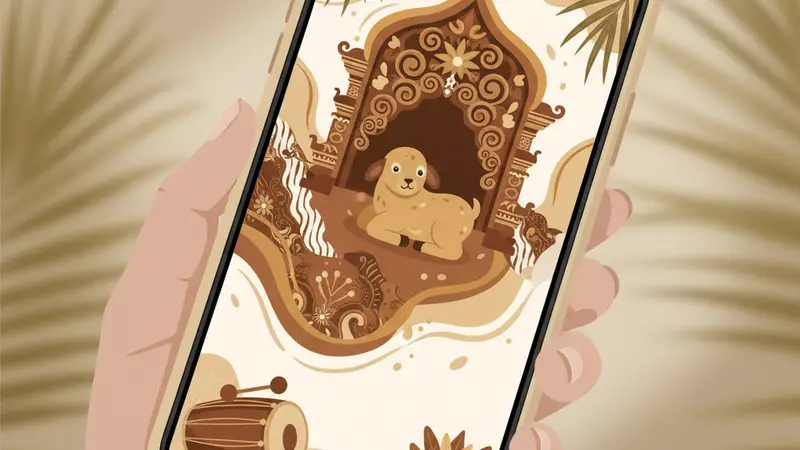 Tampilan template undangan digital aqiqah gratis di platform online